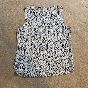 🐼Equipment Femme 100% Silk White & Black Sleeveless Top🐼